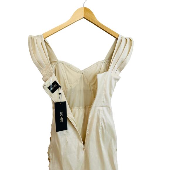 DO+BE Givin Bodycon Bandage Champagne Sweatheart Neck Mini Dress Size Small - Picture 11 of 12